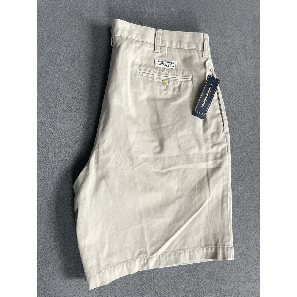 Polo Ralph Lauren Tyler Shorts Men's 40 Tan Chino Pleated Cotton New!! - Picture 2 of 6